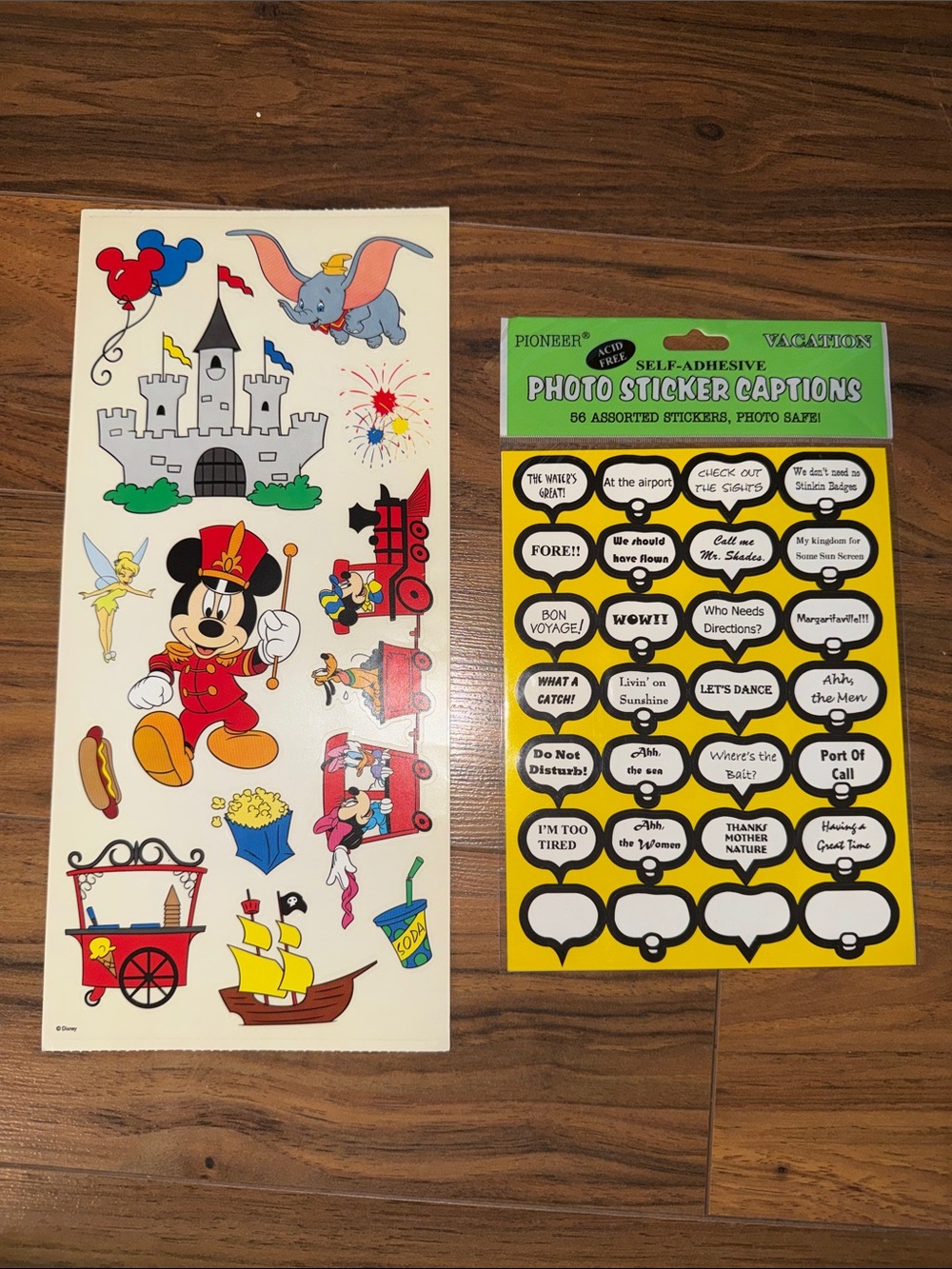 Y2K vintage Disney Parade Character Sticker Sheet - Red, Blue, Yellow, Black
